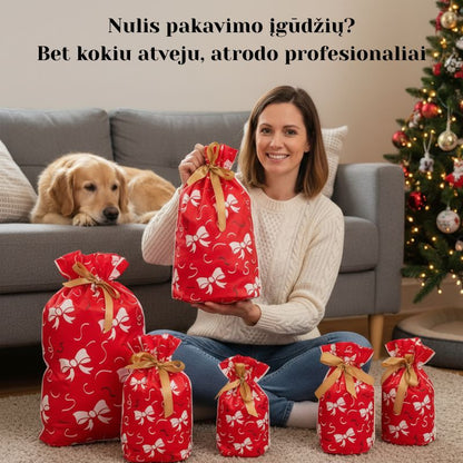 Dovanų maišeliai pakeičiamas pakavimas iš kančios į kelių minučių pramogą
