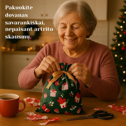 Dovanų maišeliai pakeičiamas pakavimas iš kančios į kelių minučių pramogą